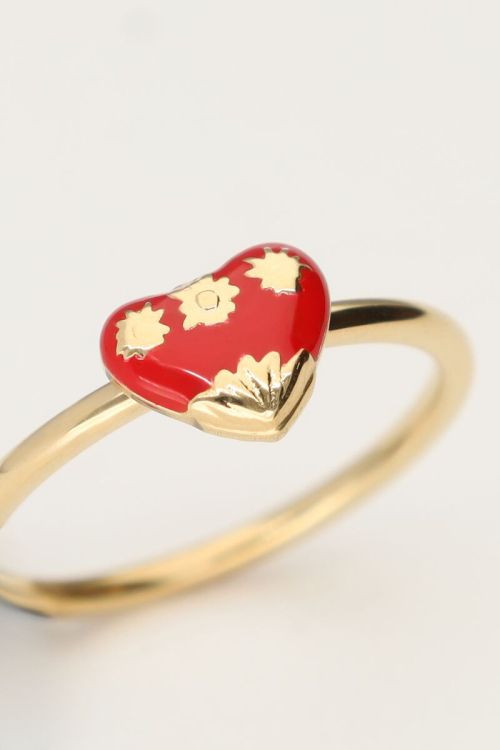 Ring with red vintage heart | My Jewellery