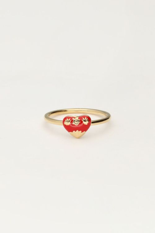 Ring with red vintage heart | My Jewellery