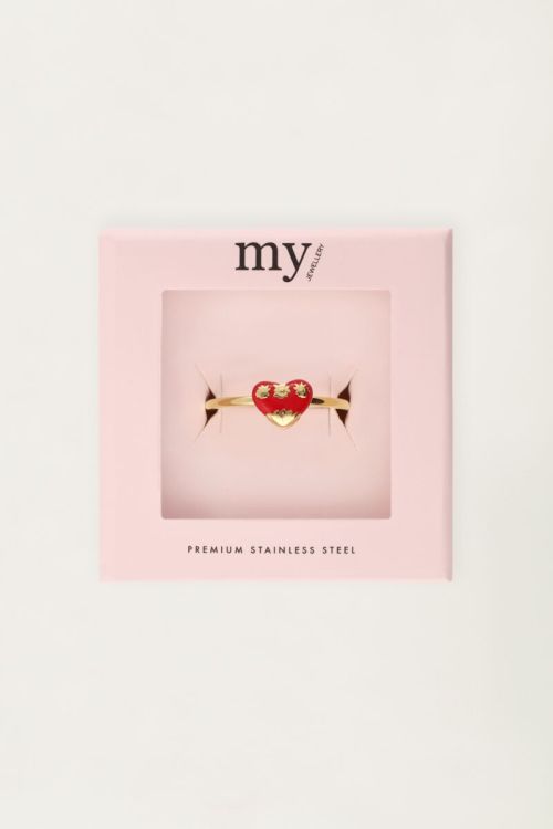 Ring with red vintage heart | My Jewellery