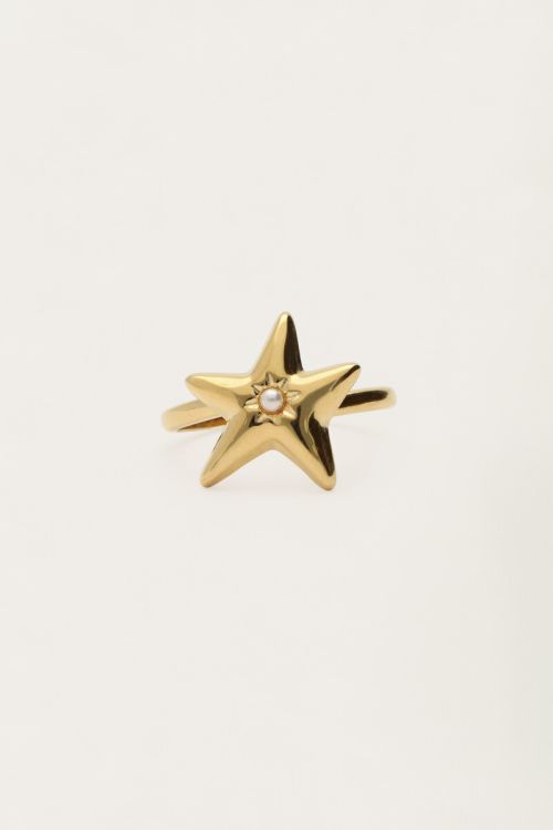 Ring with star and faux pearl | My Jewellery