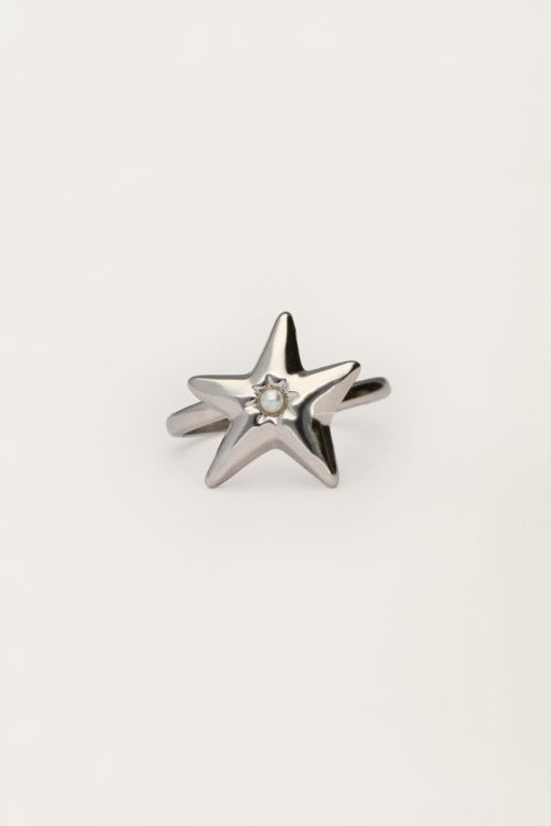 Ring with star and faux pearl | My Jewellery