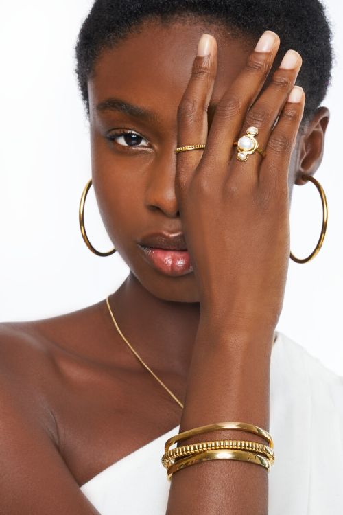 Ring with vertical faux pearls | My Jewellery