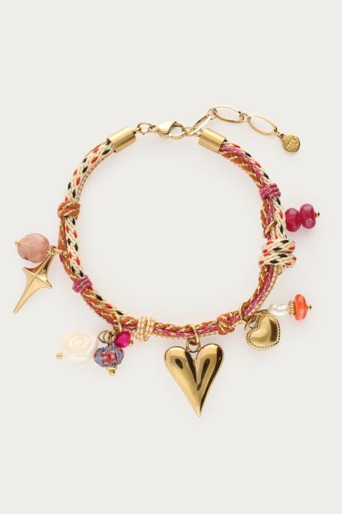 Stoffarmband mit Indian Summer Anhängern