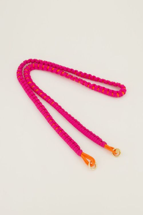 Roze & oranje gevlochten telefoonkoord | My Jewellery