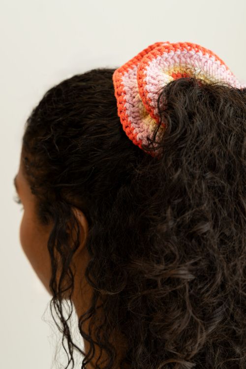 Scrunchie crochet pastel orange & pink  | My Jewellery