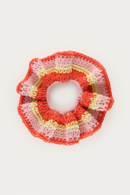 Scrunchie crochet pastel orange & pink  | My Jewellery