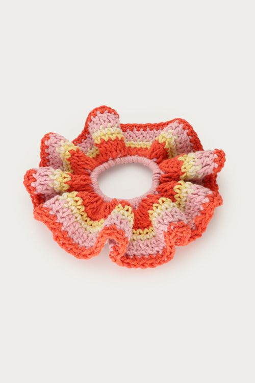 Scrunchie crochet pastel orange & pink  | My Jewellery