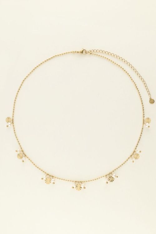 Shapes freshwater pearls & circles necklace
