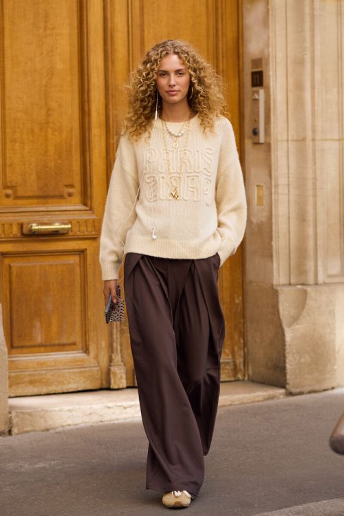 Beige embroidery sweater "Paris Paris" | My Jewellery