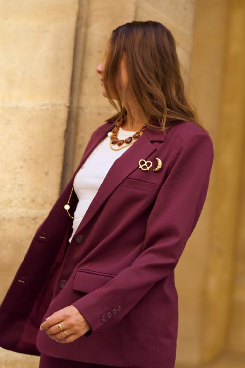 Donkerrode basic oversized blazer