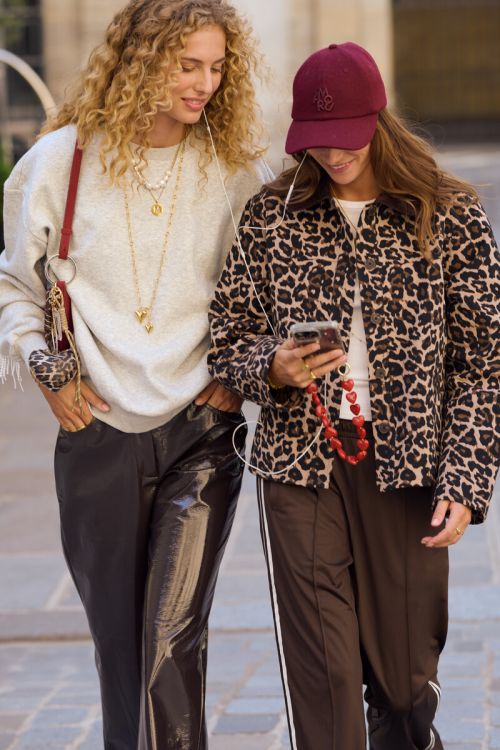 Leopard print jacket with corduroy collar | My Jewellery