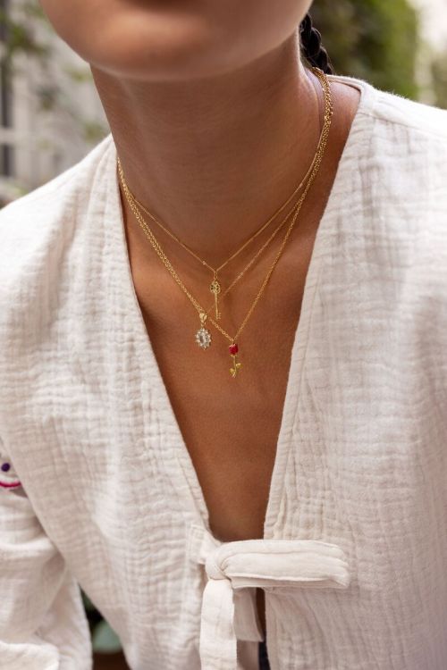 Collier Vintage avec strass transparents