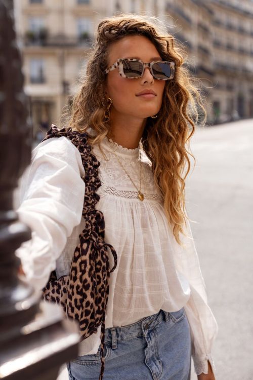 White embroidered top with lace details | My Jewellery