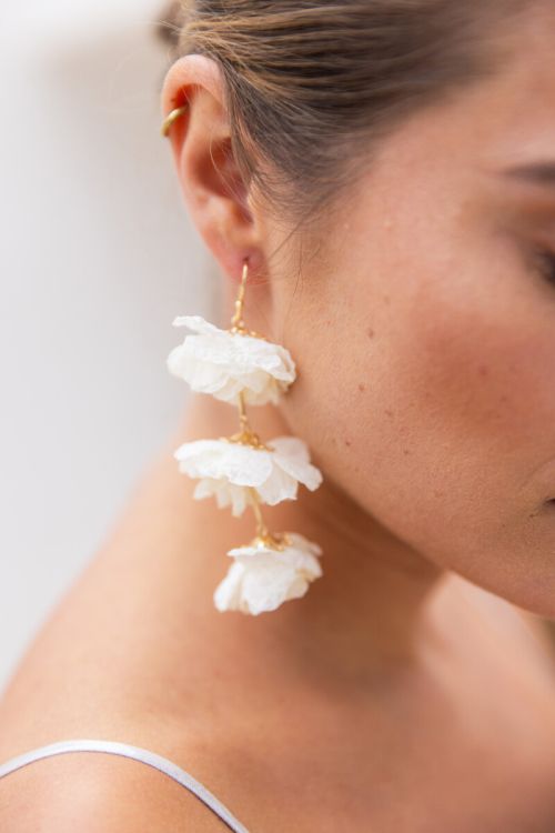 Statement earring with three flowers | My Jewellery