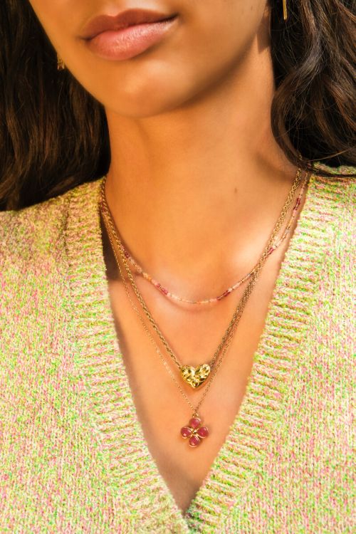 Botanical necklace with pink clover | My Jewellery