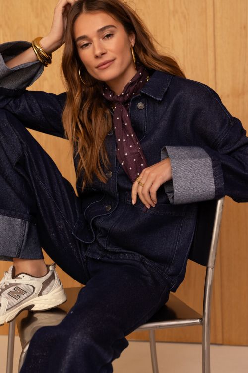 Dark blue blouse with rhinestones | My Jewellery