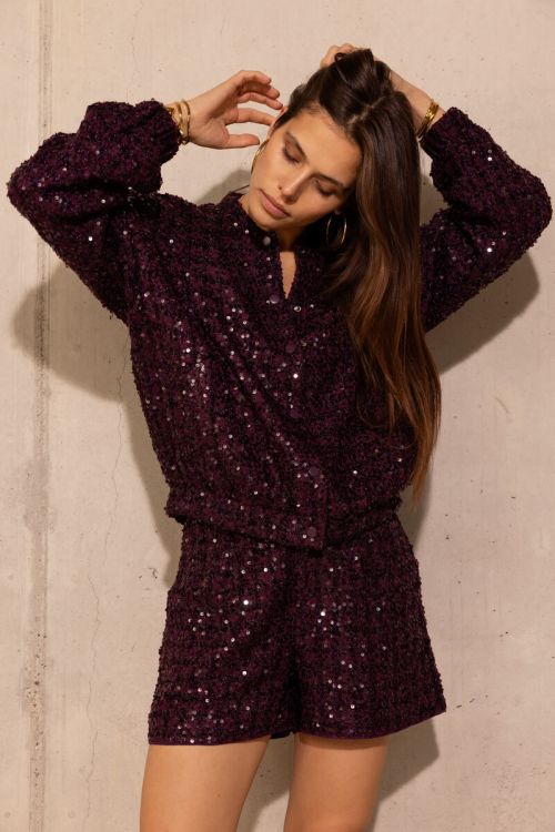 Purple shorts with sequins | My Jewellery