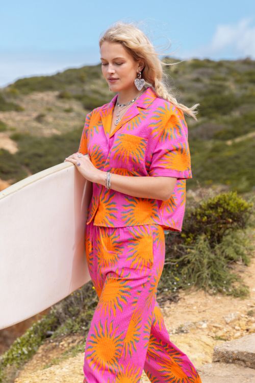 Pink blouse with sun print | My Jewellery
