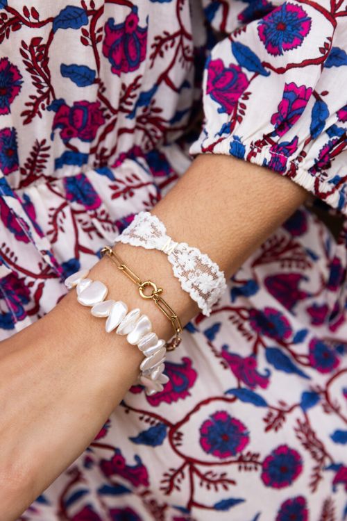 Bracelet with flat imitation pearls | My Jewellery
