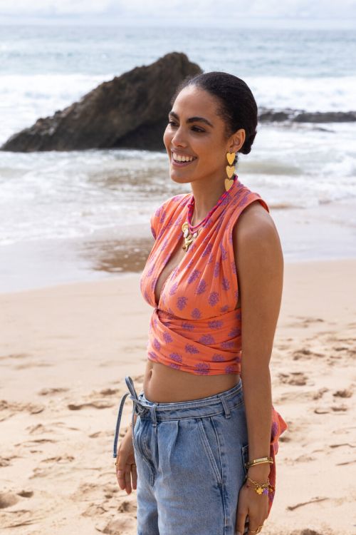 Orange multiway top with print | My Jewellery