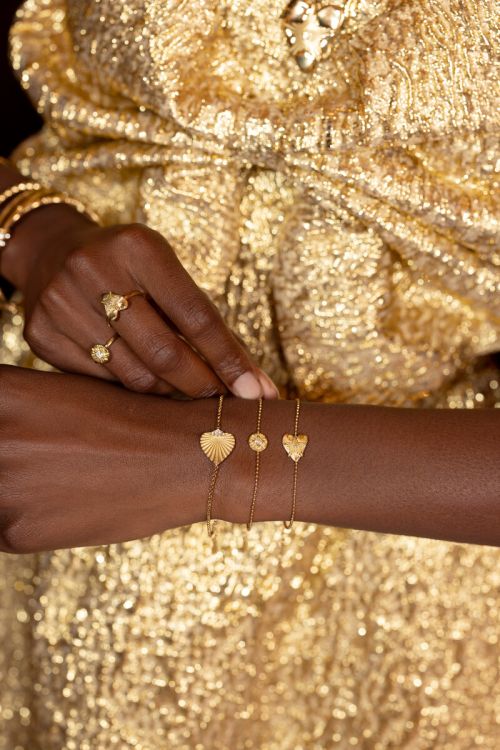 Bracelet Midnight avec cœur rayé 