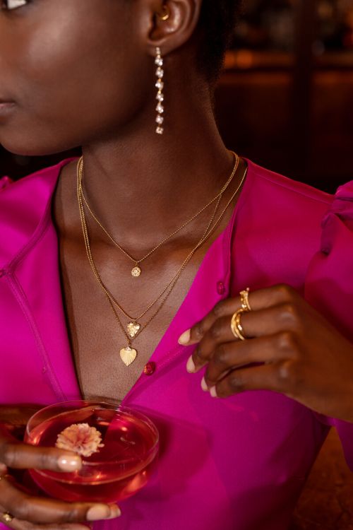 Midnight necklace striped heart | My Jewellery