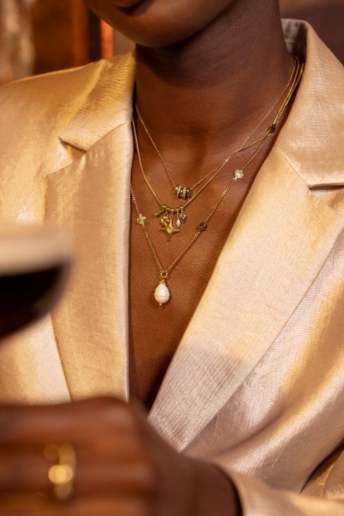 Midnight long necklace with freshwater pearl | My Jewellery