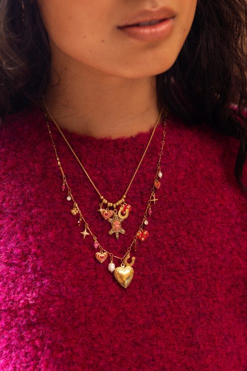 Mystic charm necklace with leopard