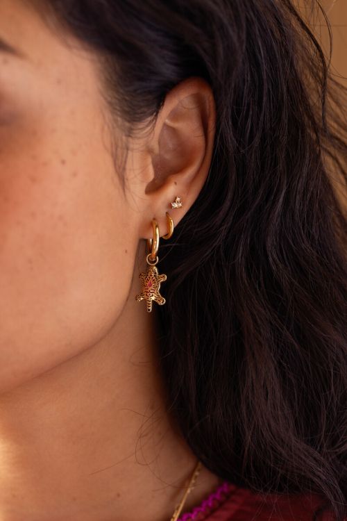 Mystic hoop earrings with leopard