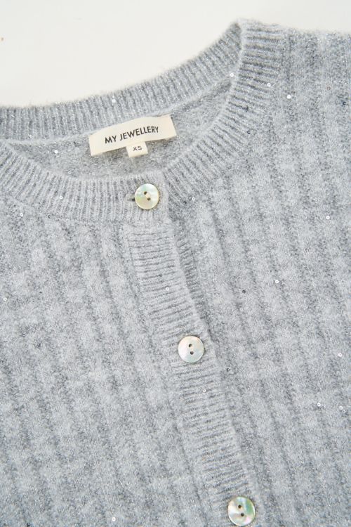 
Silver-coloured cardigan with sequins  | My Jewellery
