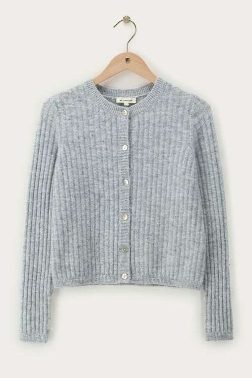 
Silver-coloured cardigan with sequins  | My Jewellery
