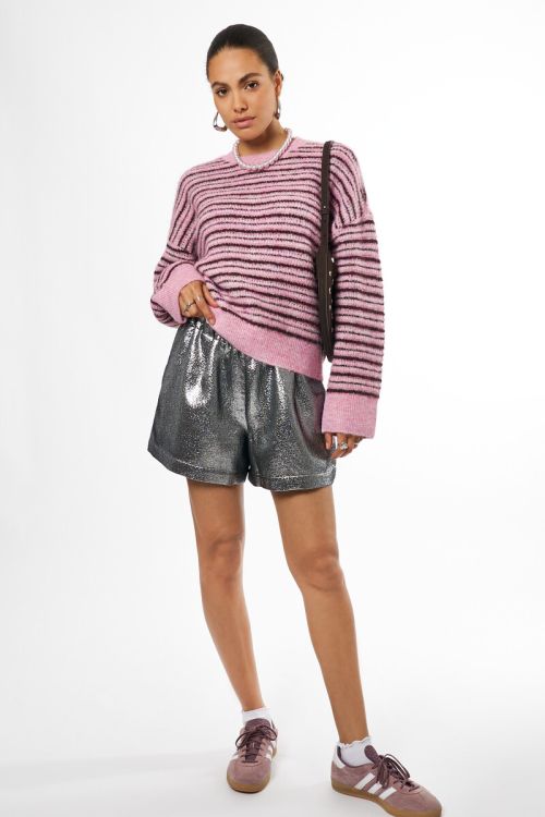 Silver metallic shorts | My Jewellery