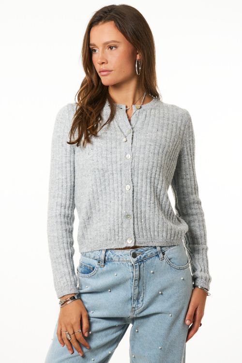 Silver-coloured cardigan with sequins  | My Jewellery