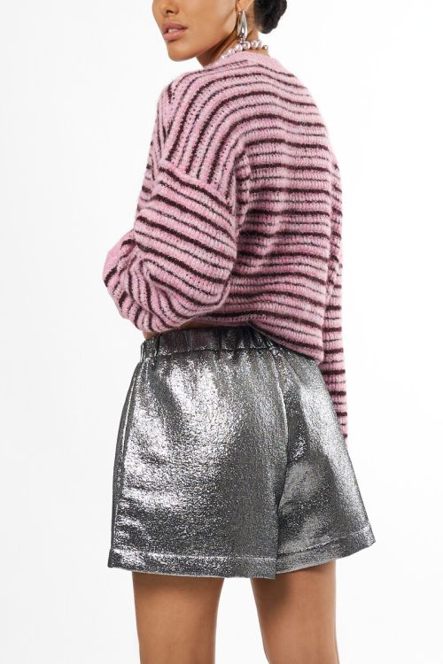 Silver metallic shorts | My Jewellery