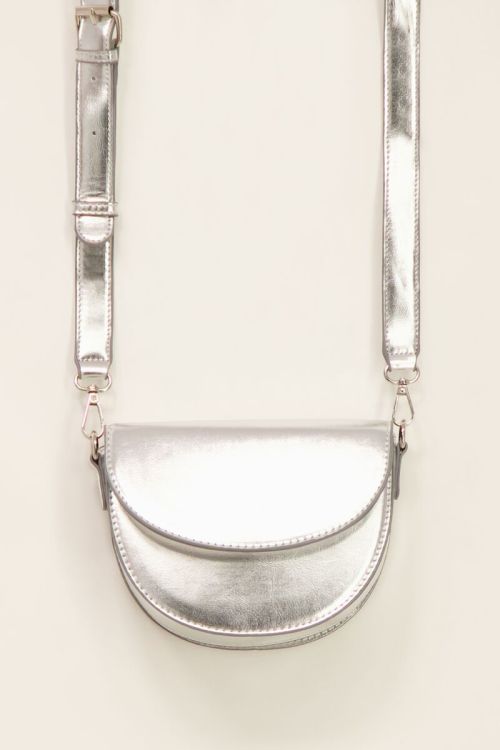 Silver semi-circle shoulder bag | My Jewellery