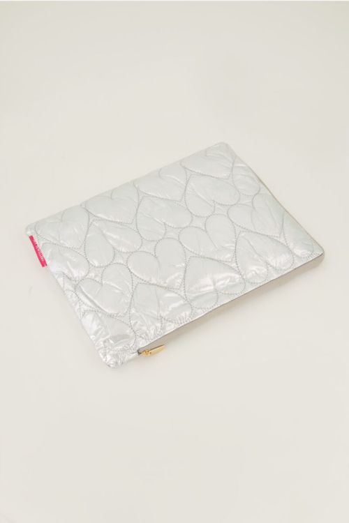 Silver laptop sleeve with hearts pattern | My Jewellery