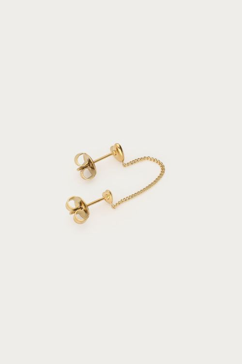 Single stud hearts with chain | My Jewellery