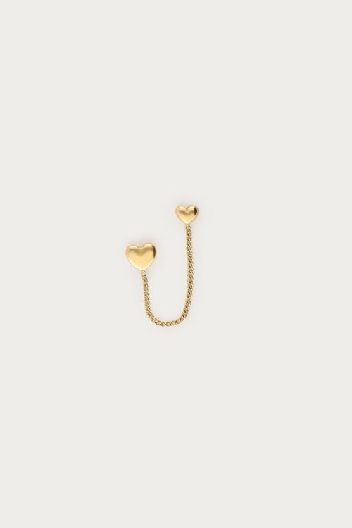 Single stud hearts with chain | My Jewellery