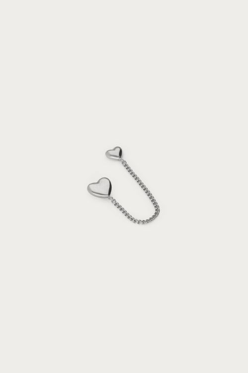 Single stud hearts with chain | My Jewellery