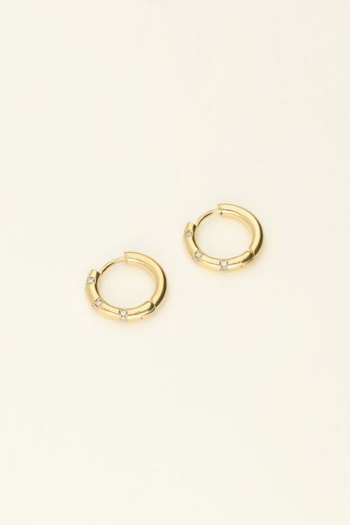 Small hoop earrings with rhinestones | My Jewellery