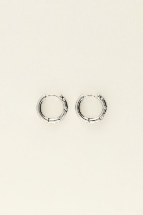 Small hoop earrings with rhinestones | My Jewellery