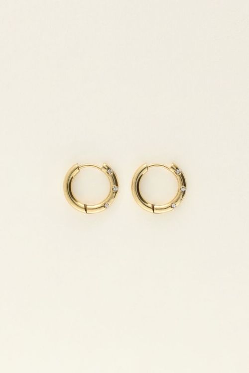 Small hoop earrings with rhinestones | My Jewellery