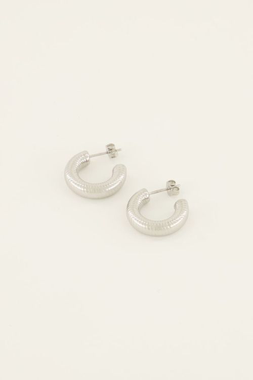 Oorringen rond met kleine ribbel | My Jewellery