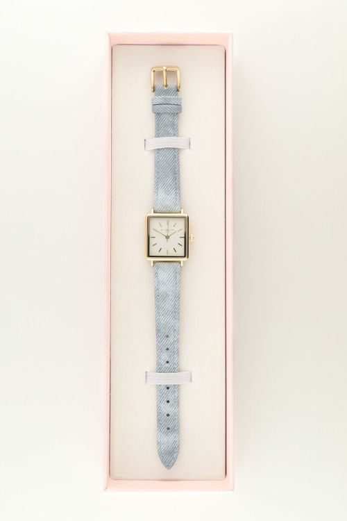 Square watch with denim strap | My Jewellery