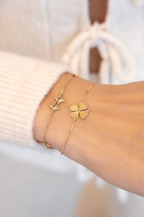 Starry bracelet with clover & rhinestones | My Jewellery