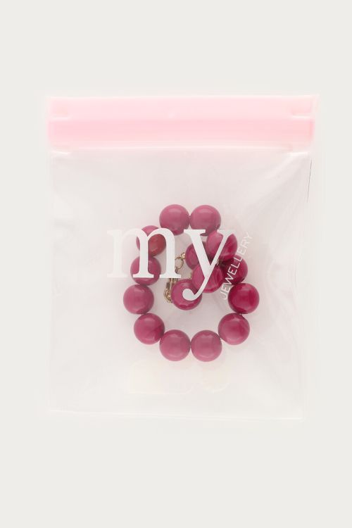 Statement bracelet with fuchsia beads | My Jewellery