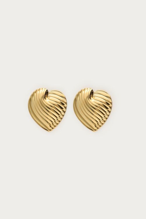 Statement earrings striped heart | My Jewellery