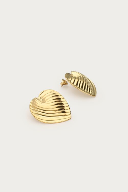 Statement earrings striped heart | My Jewellery