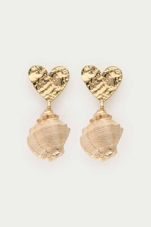 Statement earring with heart &amp; shell detail | My Jewellery