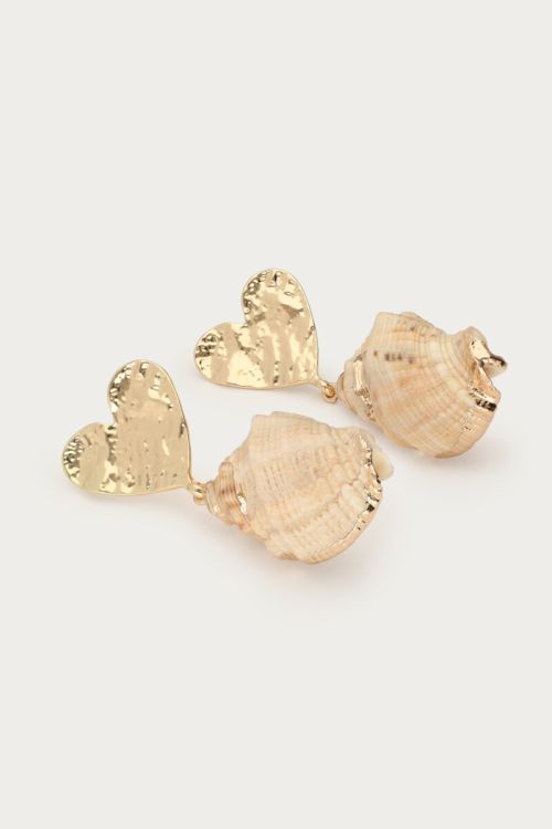 Statement earring with heart &amp; shell detail | My Jewellery